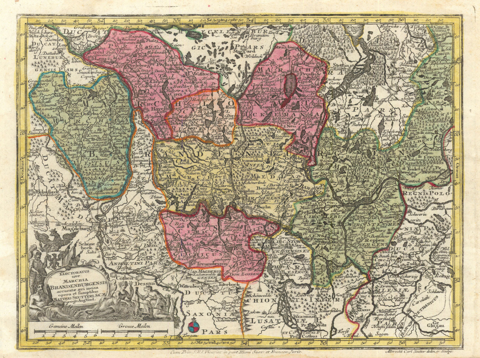Electoratus sive Marchia Brandenburgensis… Brandenburg/Poland. Seutter c1744 map